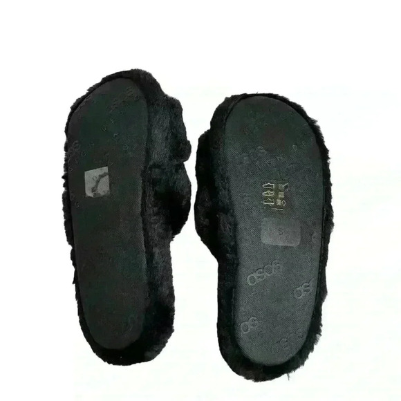 ASOS Women's Black Zion Double Strap Slide Slippers Size 5-6 Casual - Picture 5 of 12